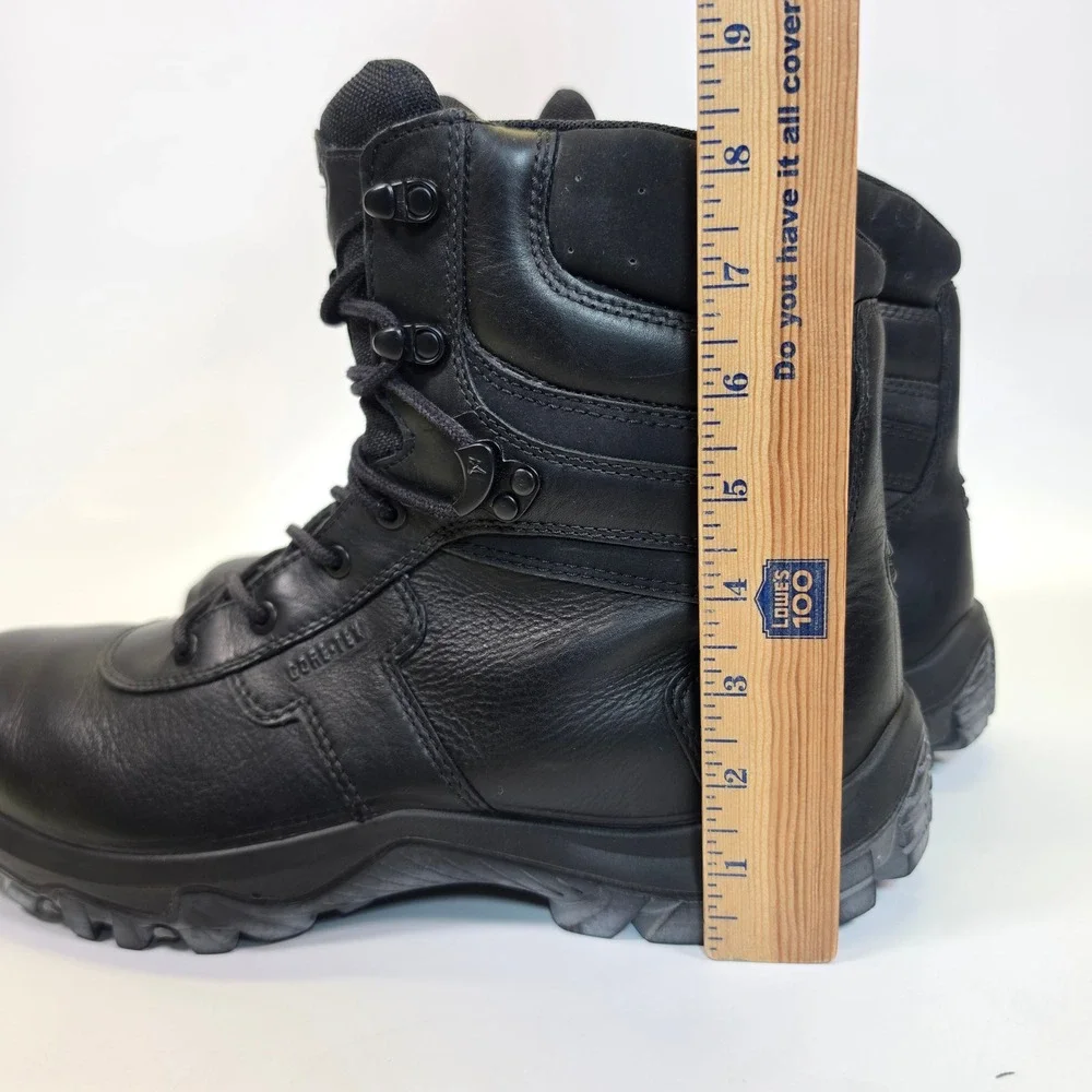 ECCO Gore-Tex Leather Boots Men's 13/13.5 Black Waterproof Hiking Vibram Combat